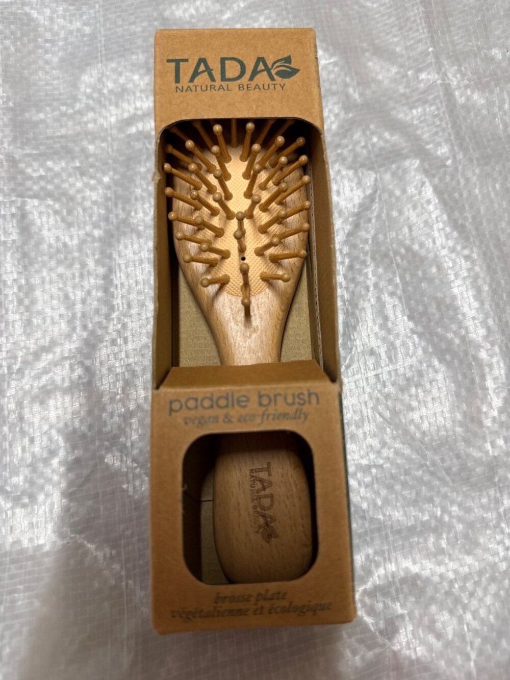 TADA Beauty Travel Size Wood Bristle Mini Hairbrush New in Box